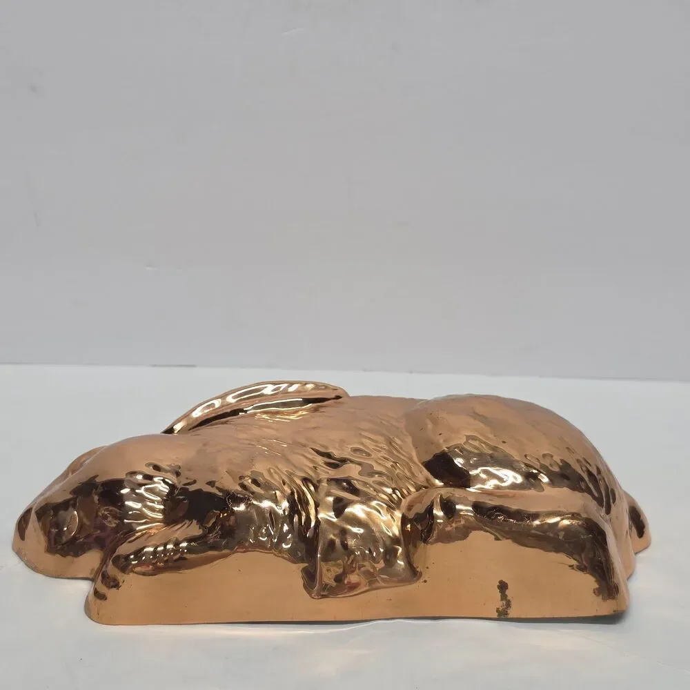 Vintage Copper Bunny Rabbit Jello Mold Kitchen Wall Hanging Decor Korea